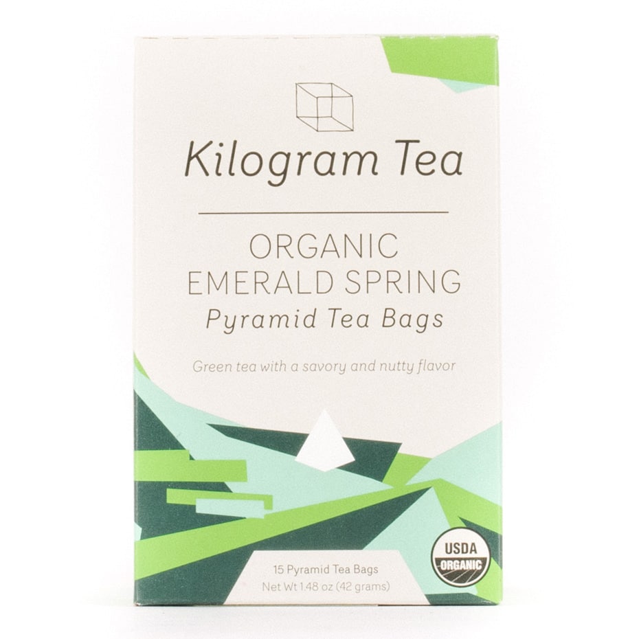 Organic Emerald Spring Green Tea Pyramid Tea Bags form Kilogram Tea.