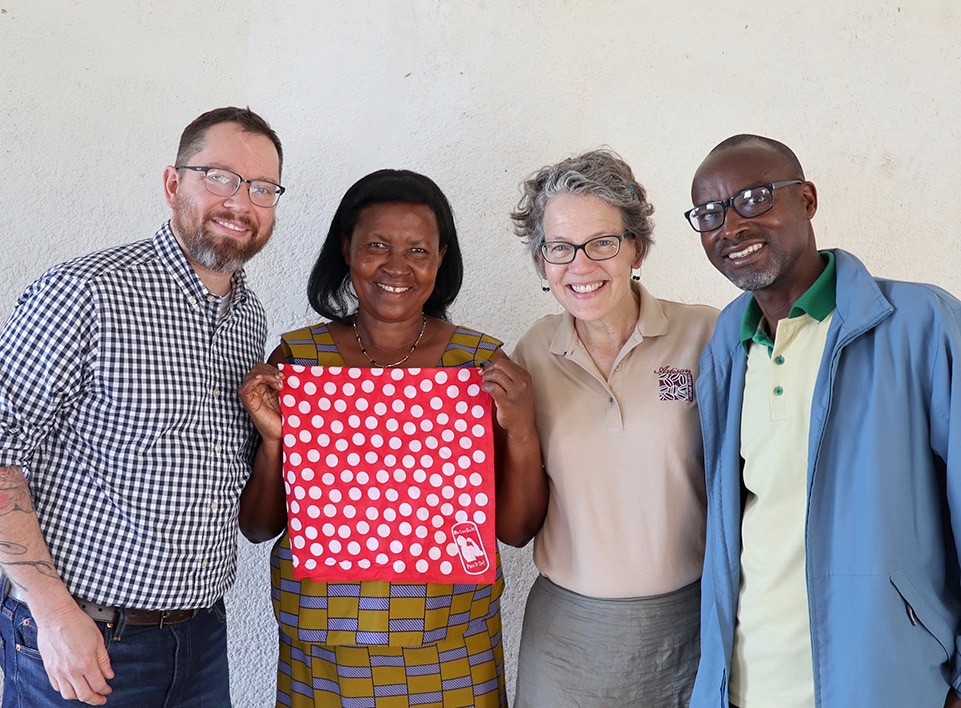 From left to right: Me, Marthe Uwiherewenimana Ejo Heza Coop president, Ruth Ann Chruch, Gervais Karitare, Executive Director Kopakama.