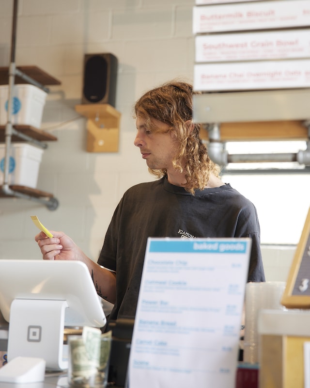 Ethan at the POS of our Watson café